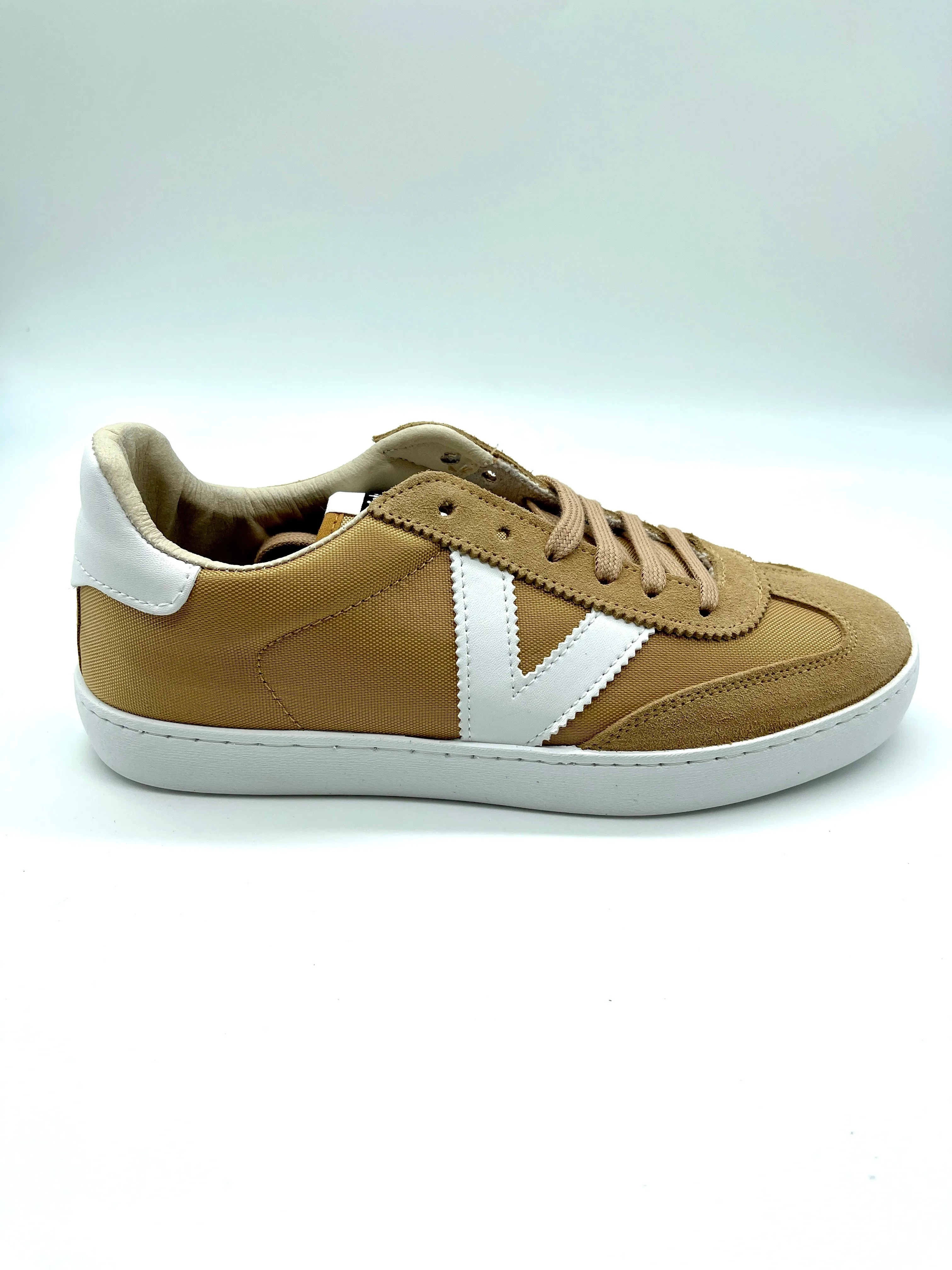 Victoria Berlin Leather and Nylon Sneakers in Taupe