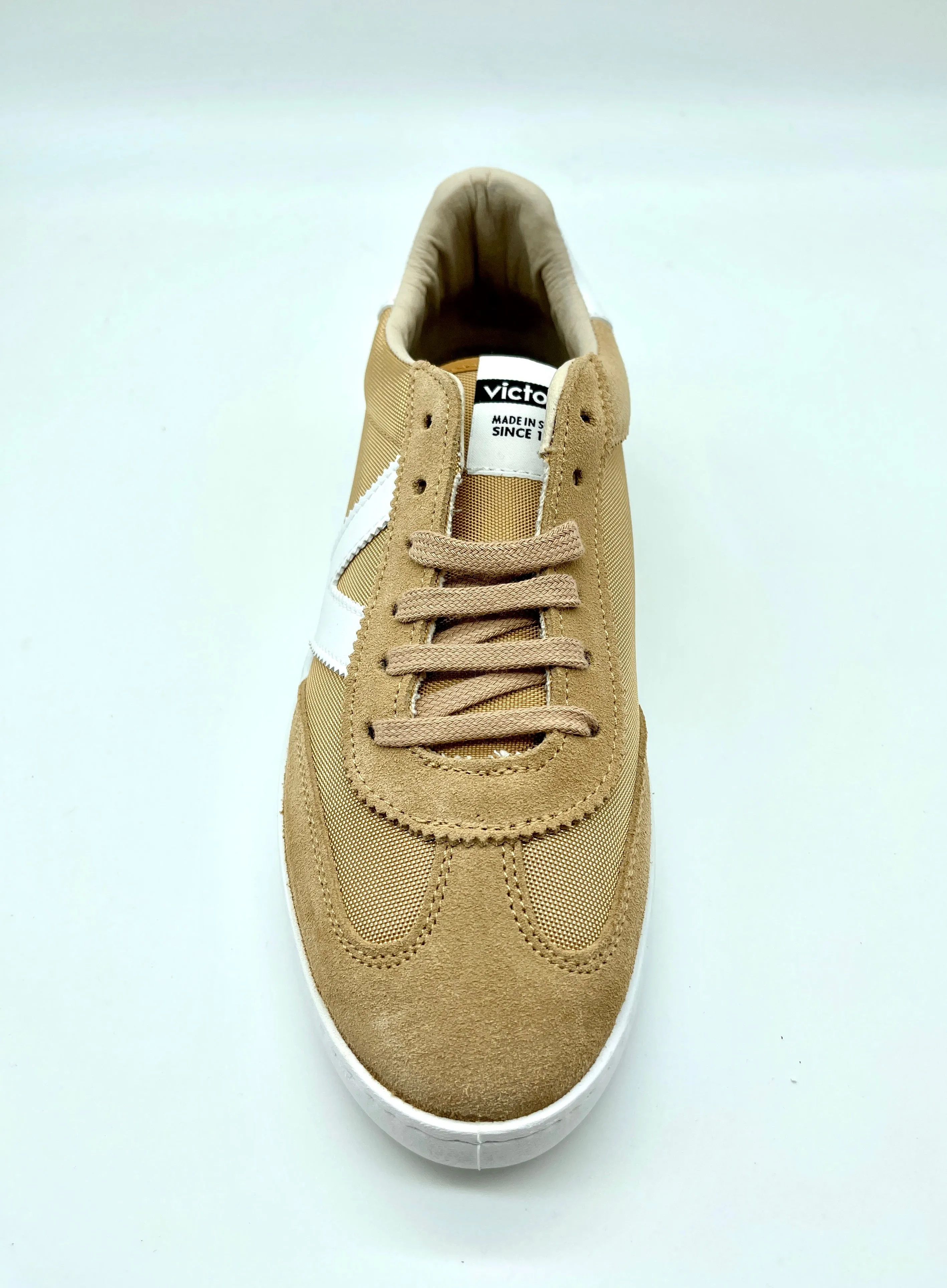 Victoria Berlin Leather and Nylon Sneakers in Taupe