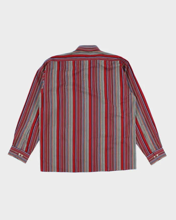 Vintage Men's Multicoloured Stripped Button Up Shirt - XL