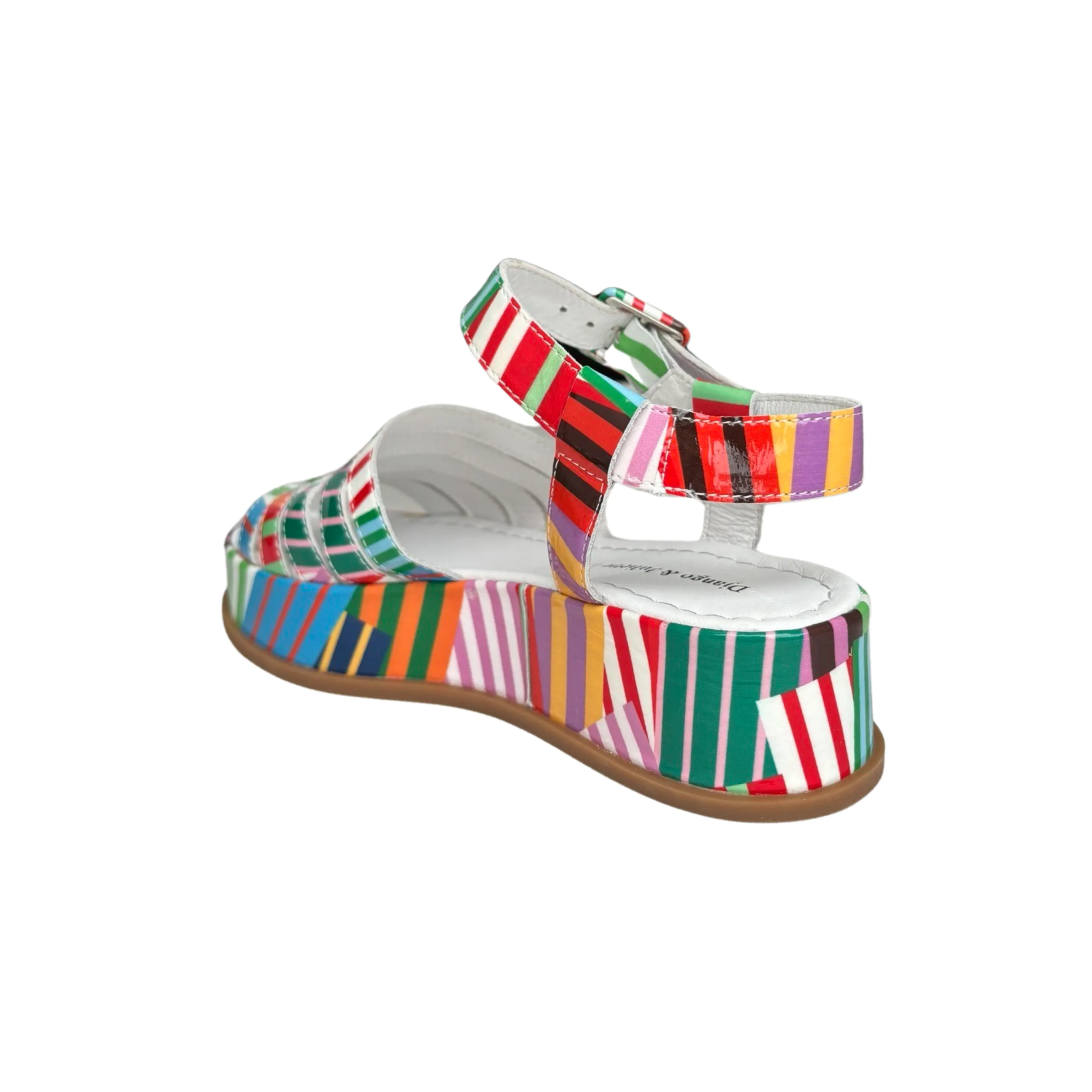 Wollie Stripe Multi Patent platform Sandal