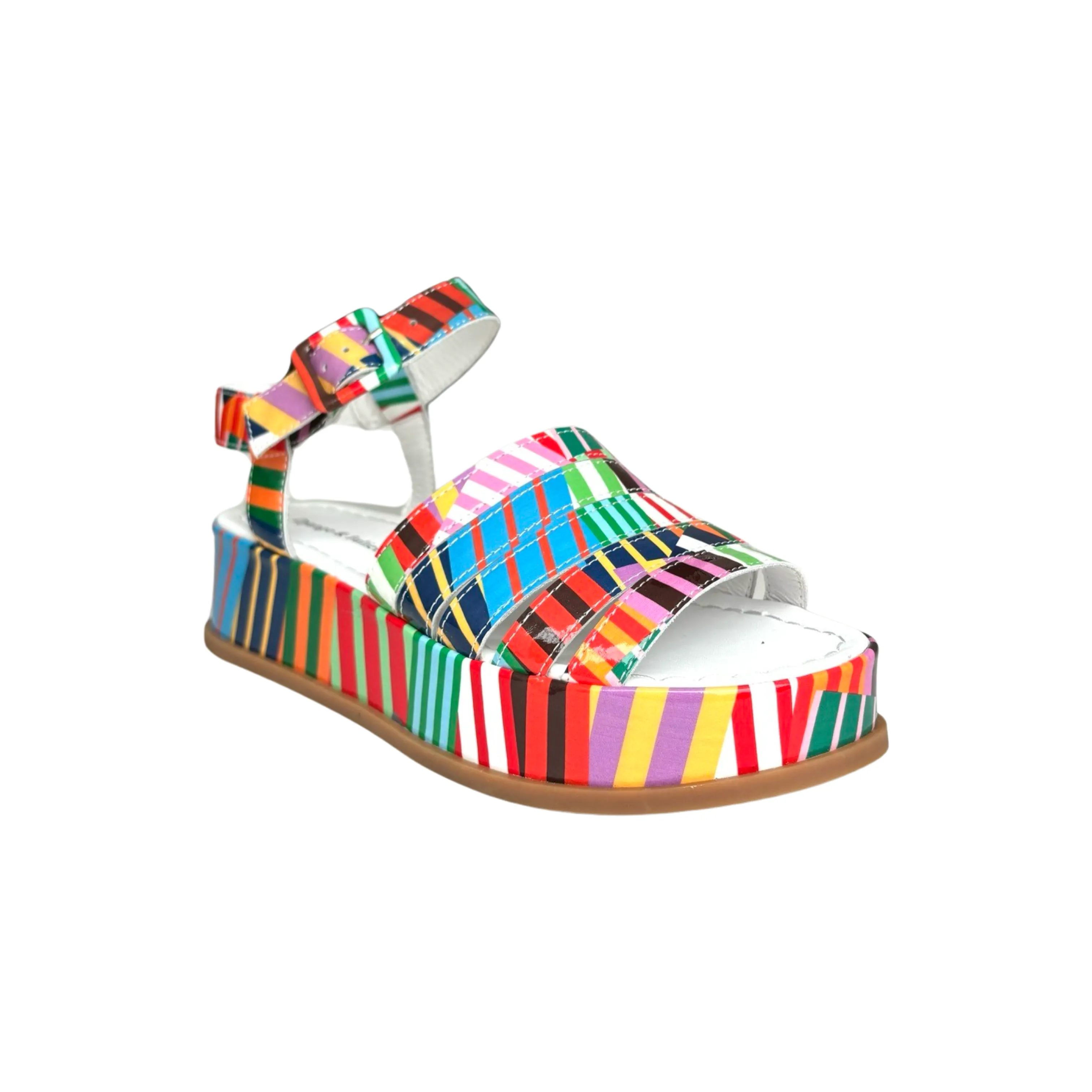 Wollie Stripe Multi Patent platform Sandal