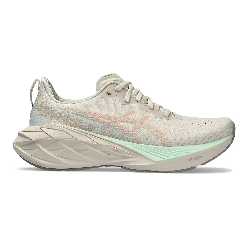 Women's Asics Novablast 4, Oatmeal/Moonrock, 6 D Wide