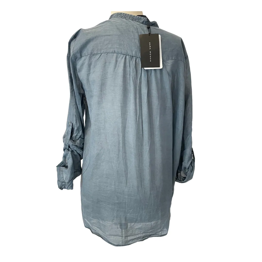 ZARA Stone Wash Semi Sheer Top | Brand New |